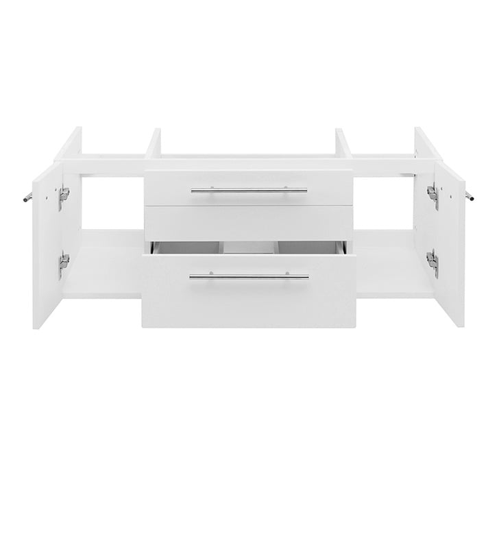 Fresca Fcb6142Wh-Vsl Lucera 42" White Wall Hung Vessel Sink Modern ... regarding Fresca Fcb6142Wh-Uns Lucera 42" White Wall Hung Undermount Sink Bathroom Cabinet
