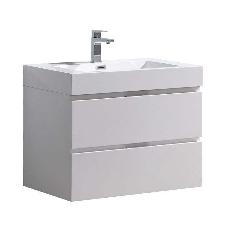 Fresca Fcb8330Wh-I Valencia 30" Glossy White Wall Hung Modern Bathroom ... with regard to Modern Storage Solutions: How the Valencia Cabinet Transforms Small Bathroom Spaces
