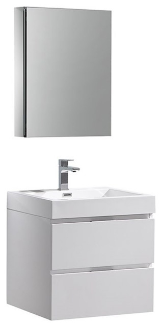 Fresca Valencia 24" Wood Wall Hung Modern Bathroom Vanity In Glossy ... intended for Fresca Fcb8330Wh Valencia 30" Glossy White Wall Hung Modern Bathroom Cabinet