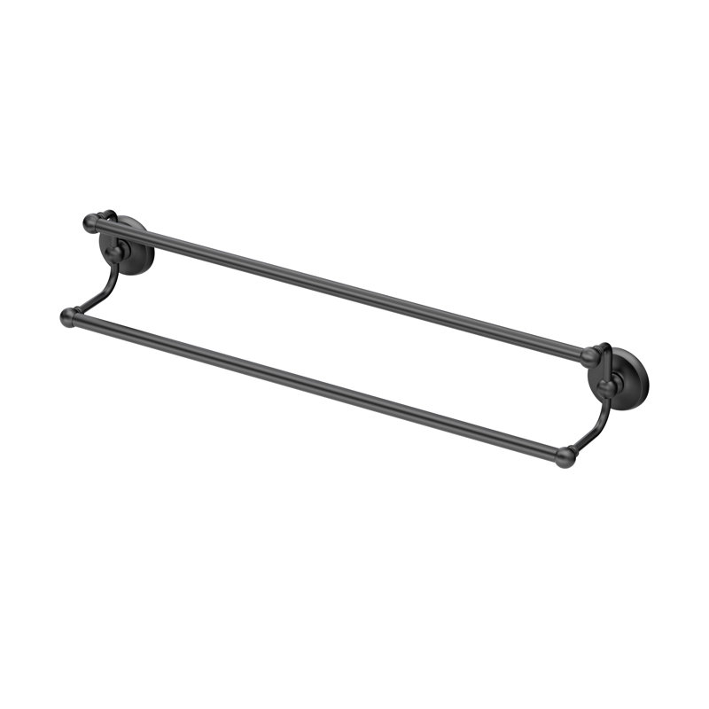 Gatco Designer Ii 24" Wall Mounted Double Towel Bar, 2 Bar Towel Rack ... intended for How Contemporary Glass Shelving Transforms Interior Spaces and Functionality