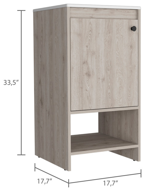 Gewnee 1-Shelf Freestanding Vanity Cabinet Light Gray - Transitional ... pertaining to Gewnee 1-Shelf Freestanding Vanity Cabinet Light Gray