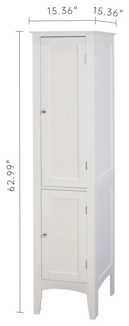 Gewnee Tall Narrow Tower Freestanding Cabinet - Transitional - Bathroom ... throughout Gewnee Tall And Wide Storage Cabinet