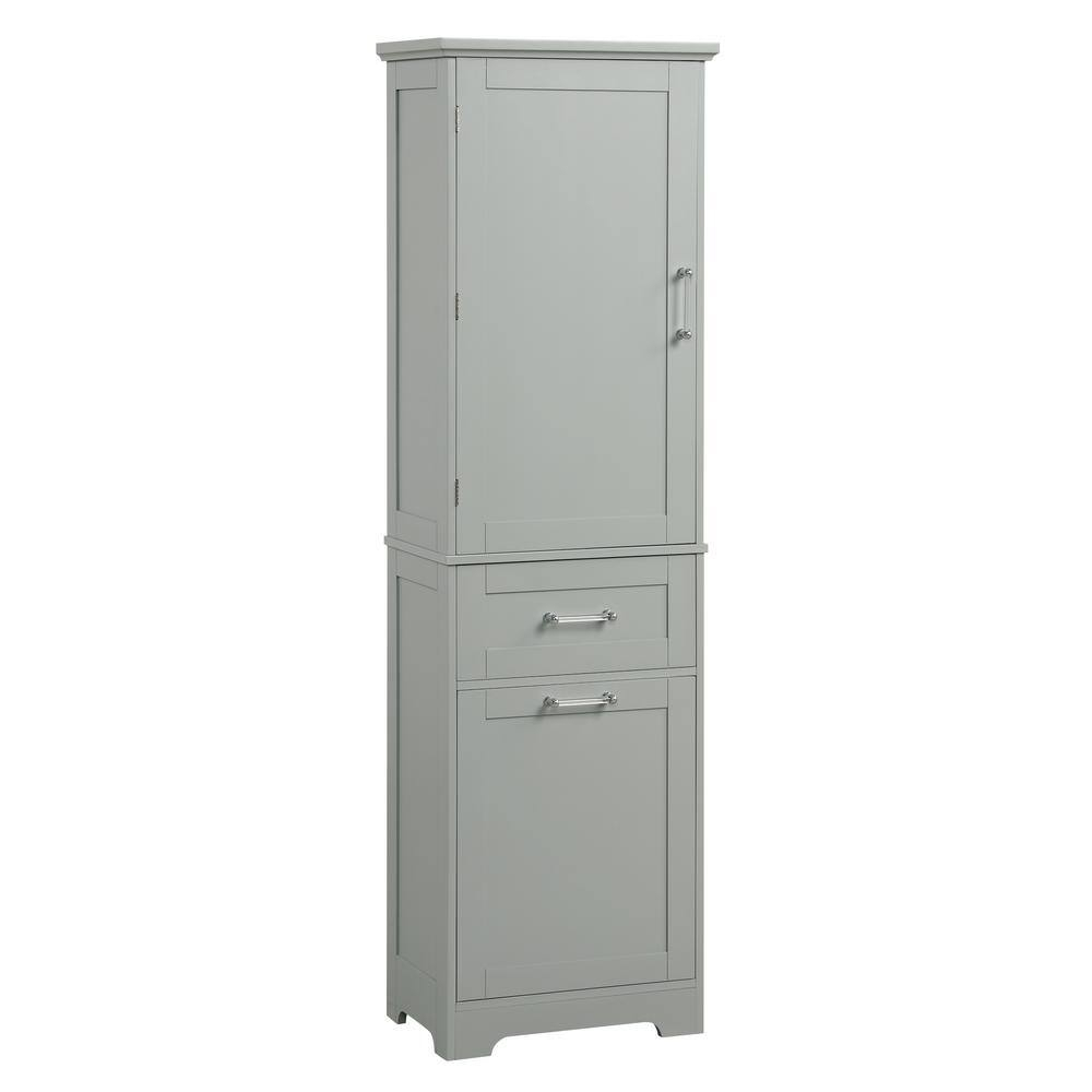 Grossag 20 In. W X 13 In. D X 68 In. H Gray Linen Cabinet, Tall ... regarding Comparing Annecy 15"Wx46"Hx12"D Linen Cabinet Features with Traditional Storage Solutions