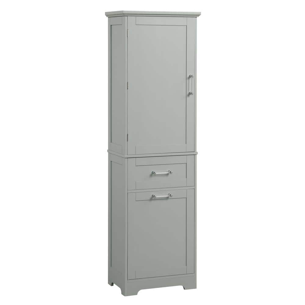 Grossag 20 In. W X 13 In. D X 68 In. H Gray Linen Cabinet, Tall ... with regard to The Hidden Benefits of Choosing Universal Tall Linen Cabinet Systems