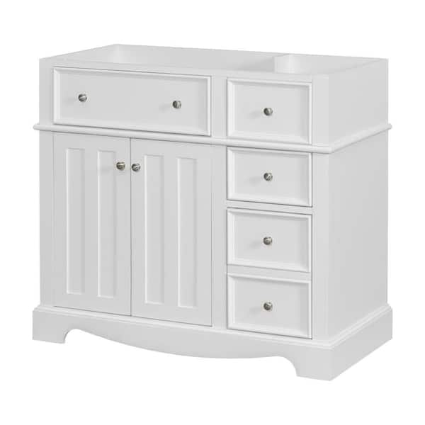 Hmmhvv 36 In. White Bath Vanity Cabinet Without Top, Freestanding ... for Designing with simplicity timeless white vanity cabinets