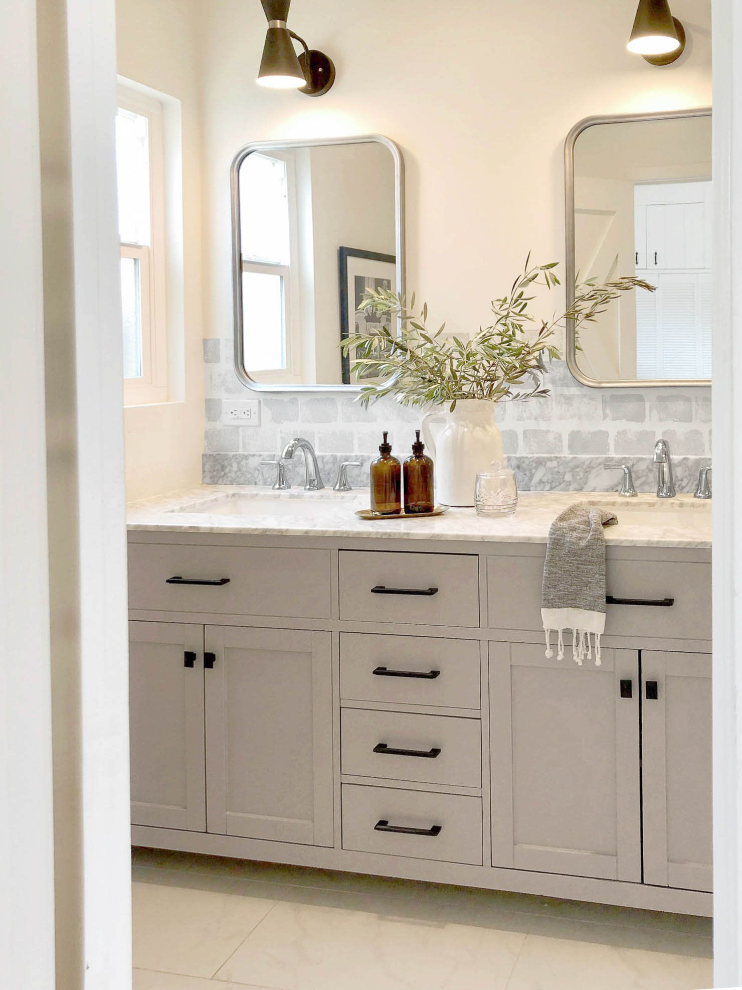 How Painting Bathroom Cabinets Can Transform Your Space In A Weekend In ... for Milwaukee Bathroom Cabinet Light Gray