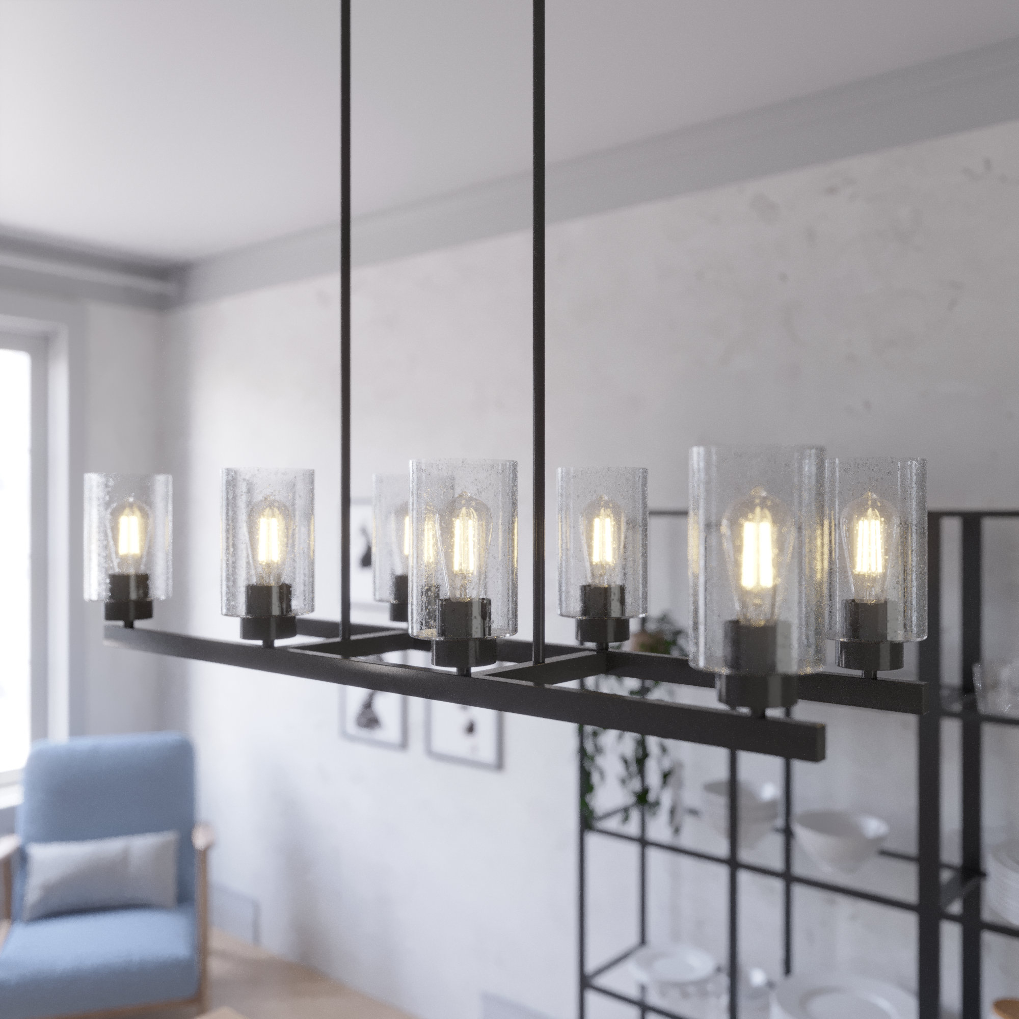 Hunter Hartland Noble Bronze 8-Light Linear Chandelier Ceiling Fixture ... in High Line 8-Light Linear Chandelier, Satin Bronze