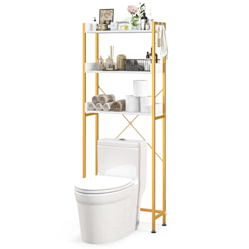 I Tested And Ranked The Best Gold Over Toilet Storage In 2024: And Here ... regarding Aimee Space Saver, Gold