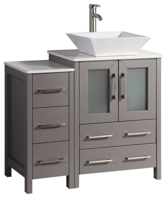 In Stock: Vanity Art Vanity Set With Vessel Sink - Contemporary ... throughout Vanity Art Vanity Cabinet, 12", White
