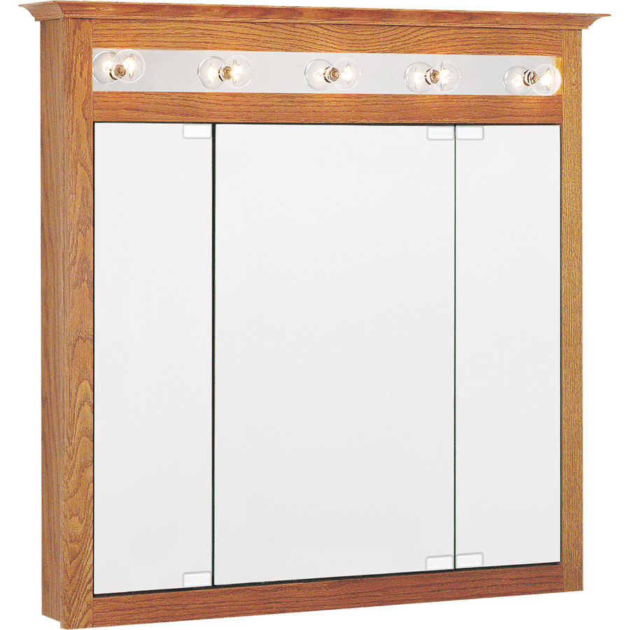 In X 36In Oak Lighted Oak Surface Mount Medicine Cabinet At Lowes.com ... inside Streamlining Medical Workflow with Magna Medicine Cabinet-Light Oak/White Integration