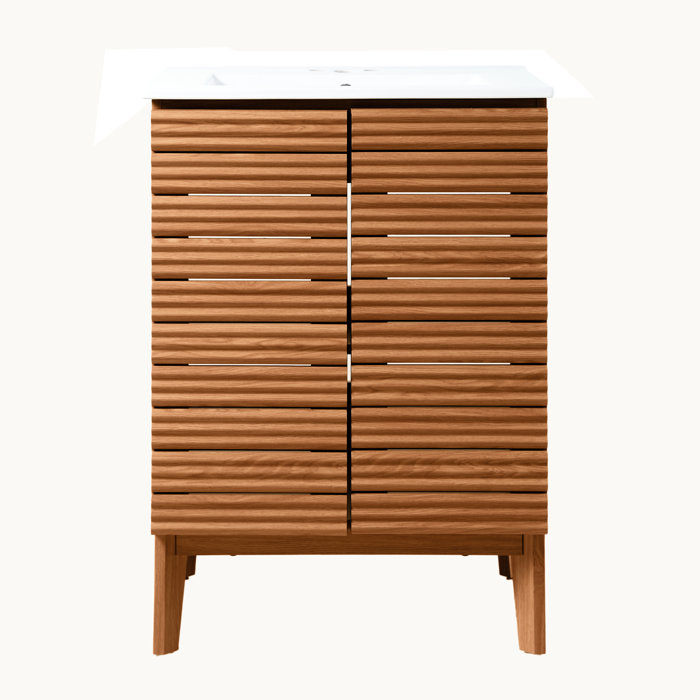 Jonathan Y Calandre 24" Slat Modern Farmhouse 2-Shelf Bath Vanity ... regarding 36" Modern Farmhouse 2-Shelf Bath Vanity Cabinet Only (Sink Basin Not Included)