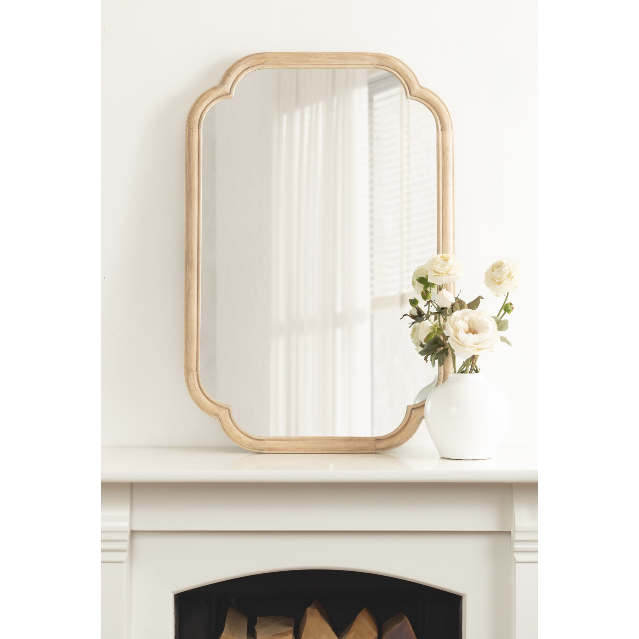 Kate And Laurel Glenby Transitional Scalloped Wall Mirror, 24 X 36 ... with regard to How to Choose the Perfect Wavy Rectangular Mirror With Scalloped Wooden Frame for Your Home