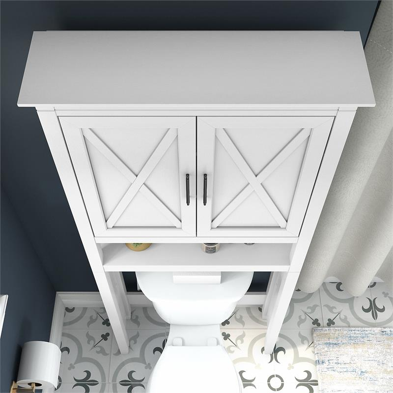 Key West Over The Toilet Storage Cabinet In White Ash - Engineered Wood ... with Pemberly Row Over The Toilet Storage Cabinet In White Ash - Engineered Wood