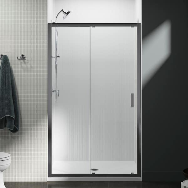 Kohler Aerie 48 In. X 75 In. Frameless Sliding Shower Door In Bright ... regarding Understanding the Benefits of Aeri Rectangular Non-Sliding Door Systems