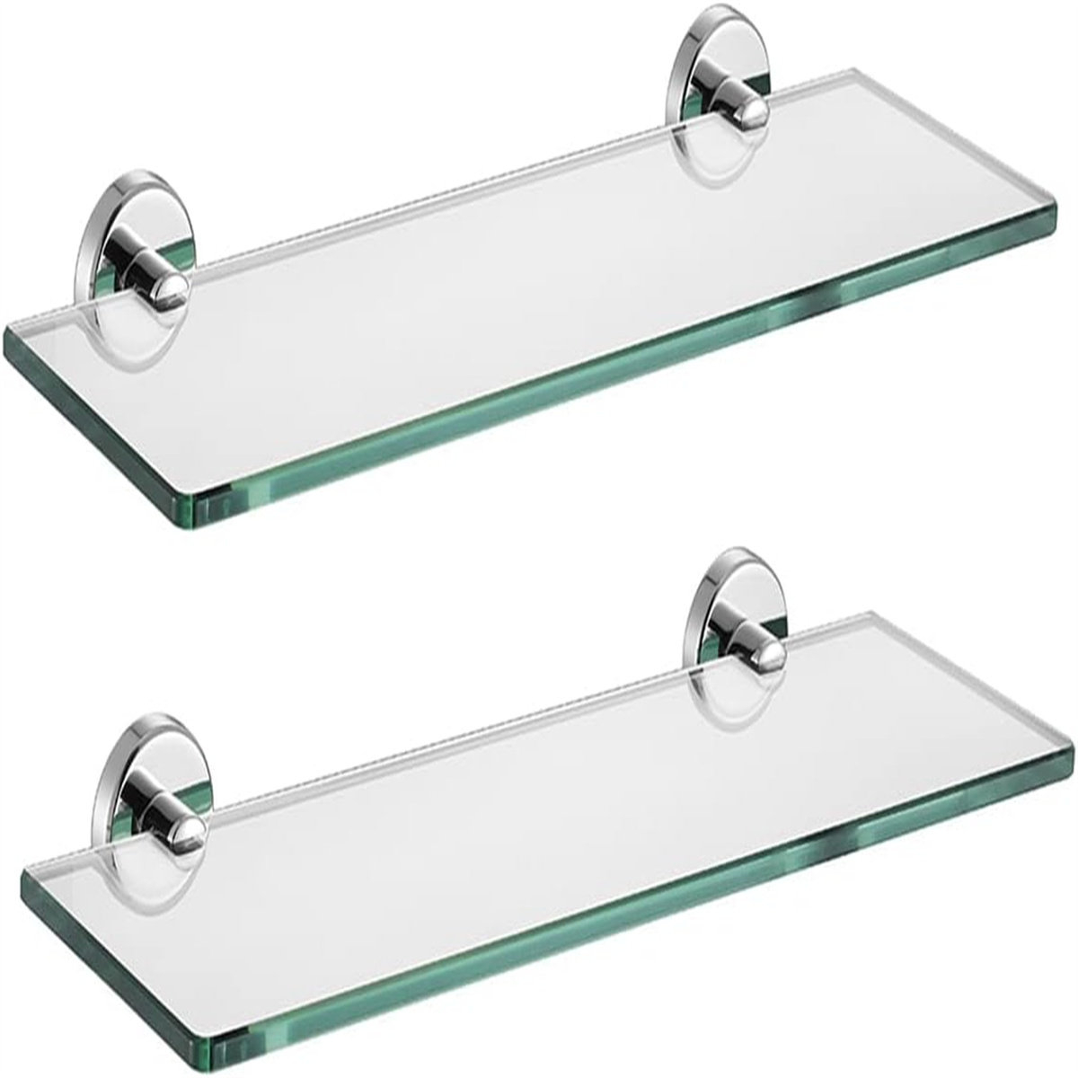 Latitude Run® Bathroom Glass Shelf Chrome, Tempered Glass Shower ... pertaining to Loft Bathroom Glass Shelf Brushed Chrome