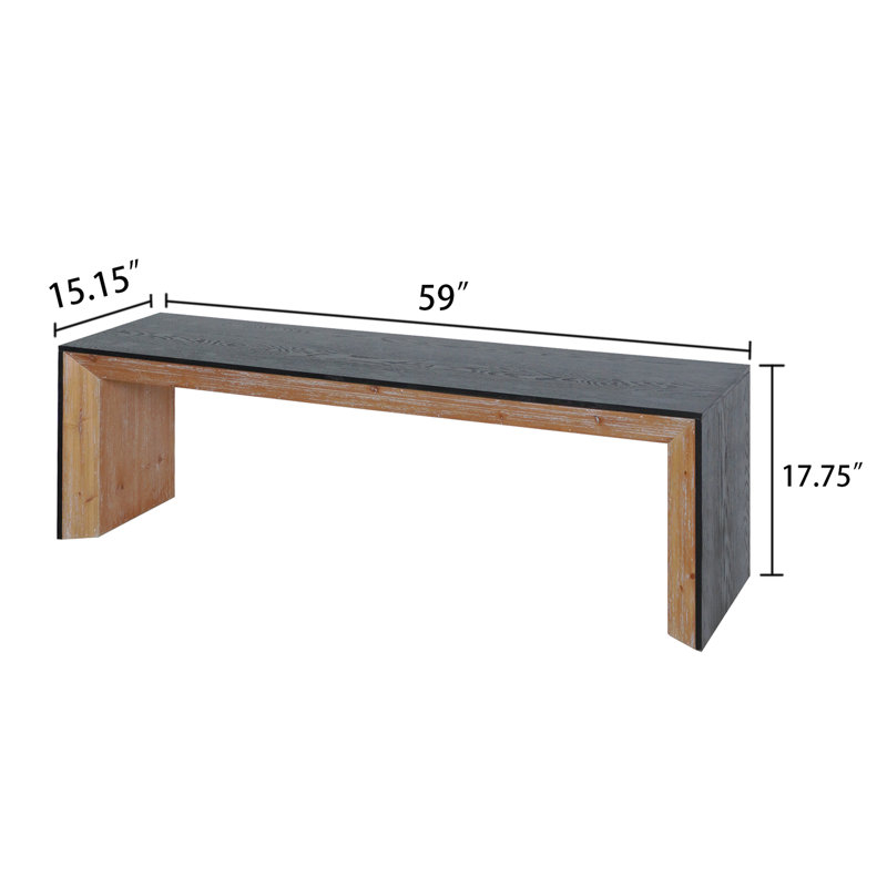 Latitude Run® Black Wood Bench | Wayfair regarding Aeri Freestanding Ebony Wood Bench