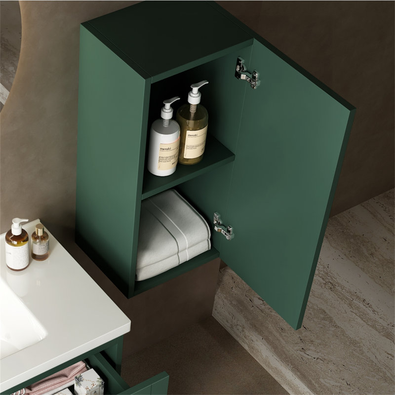 Latitude Run® Wall-Mounted Floating Bathroom Vanity Side Cabinet | Wayfair intended for Wall-Mounted Floating Bathroom Vanity Side Cabinet