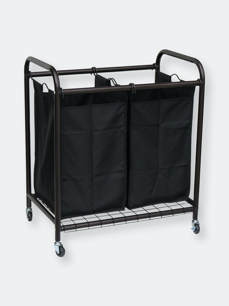 Laundry Hamper On Wheels | Amazon.com for A Deep Dive into the Oceanstar 2-Bag Rolling Laundry Sorter Bronze Features