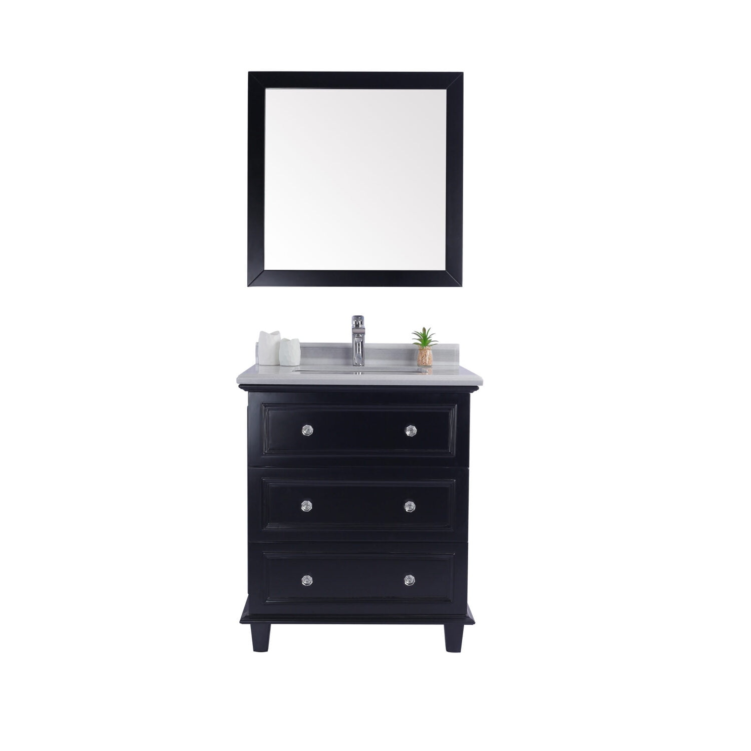Laviva 313Dvn-30E-Wq Luna 30" Espresso Bathroom Vanity + White Quartz ... inside Mastering Your Coffee Routine with the Luna 30" Espresso Cabinet