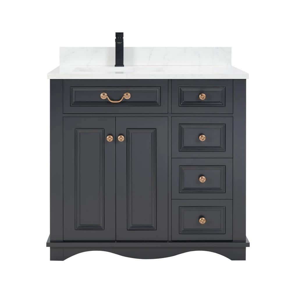 Legion Furniture French Contemporary 36 In. Freestanding Tricorn Black ... for How to Choose the Right Bathroom Vanity for Your Space