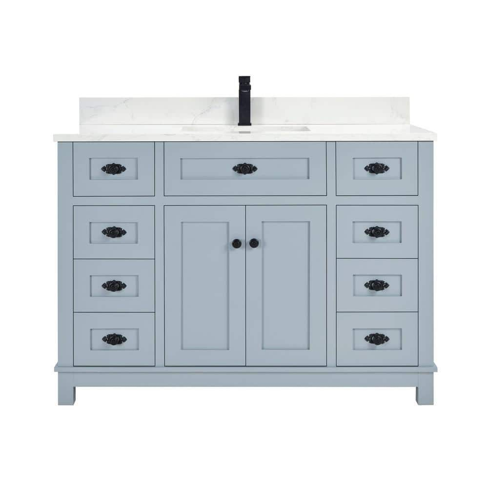Legion Furniture French Contemporary Series 48 In. 1 Freestanding Cadet ... with Legion Furniture Ws2512 Series Bathroom Sink Vanity, Cadet, 42"