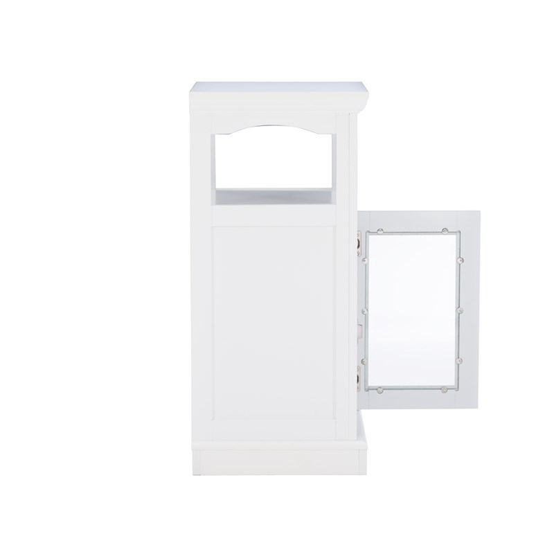 Linon Scarsdale Demi Wood Cabinet In White | Homesquare for Scarsdale Demi Cabinet White