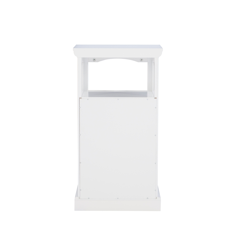 Linon Scarsdale Demi Wood Cabinet In White | Homesquare throughout Scarsdale Demi Cabinet White