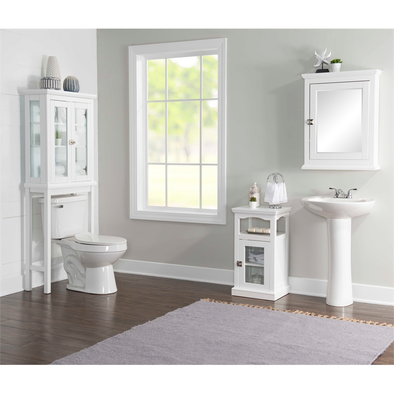 Linon Scarsdale Demi Wood Cabinet In White | Homesquare throughout Scarsdale Demi Cabinet White