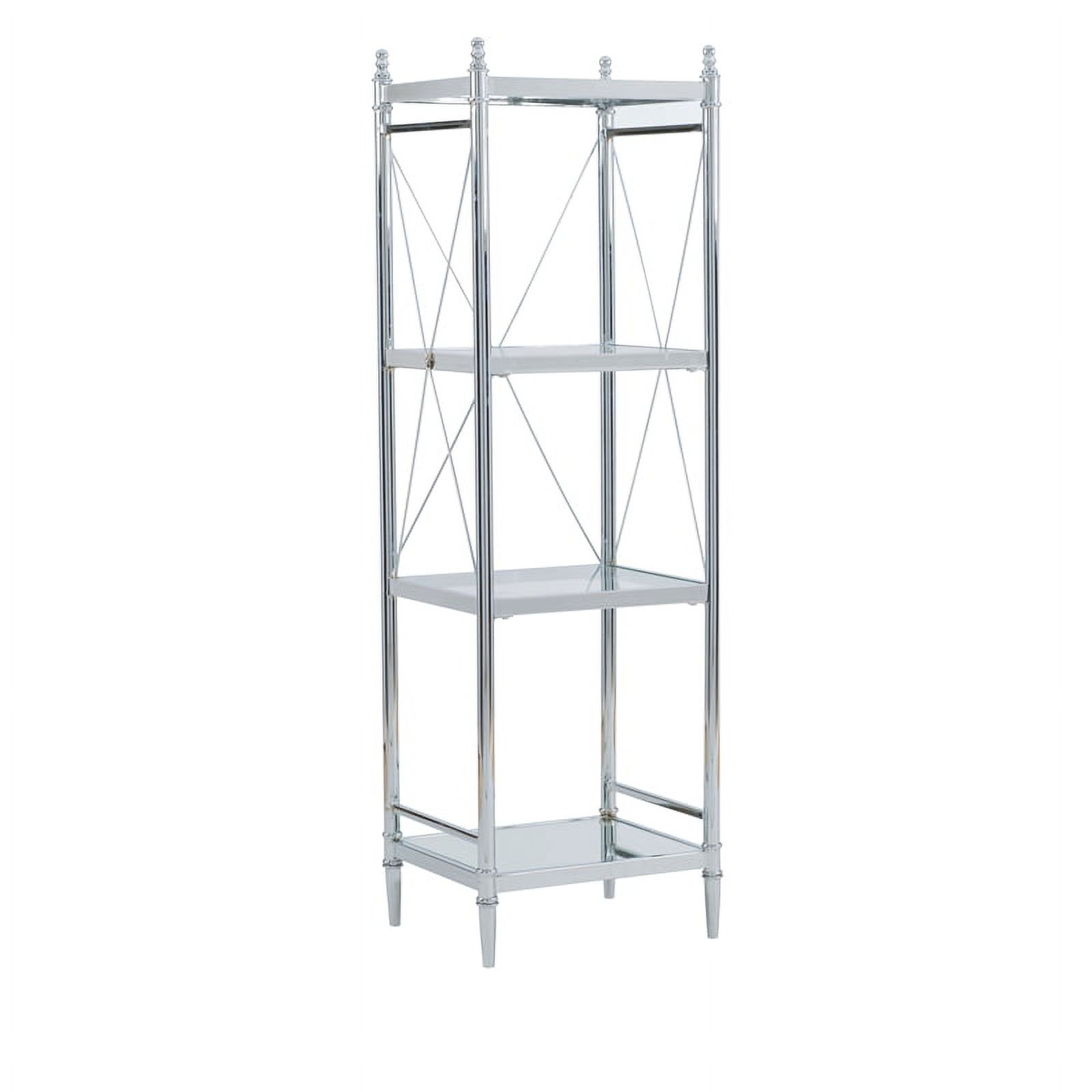 Linon Summit Metal And Glass Four Tier Shelf In Chrome - Walmart.com regarding How Linon Summit Console Combines Modern Aesthetics with Practical Functionality