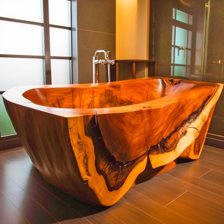 Live Edge Wooden Bathtubs Are Emerging As A Trend throughout How Misun Suar Wood Creates Unique Bathroom Linen Cabinets with Character