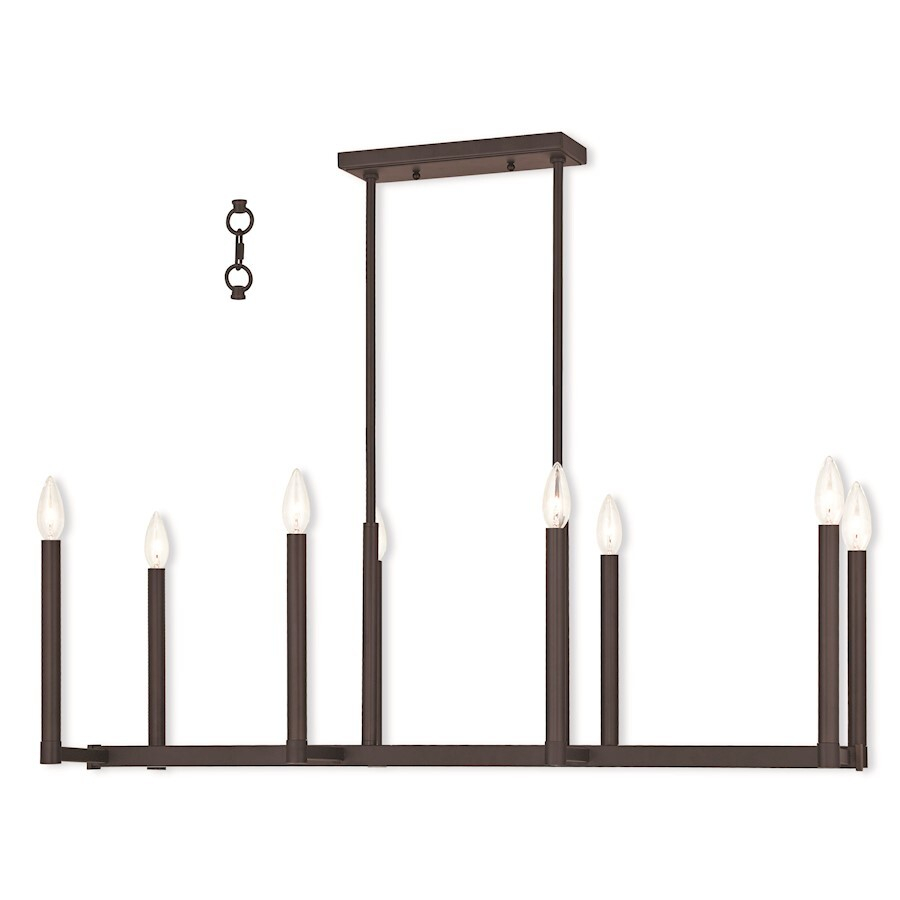 Livex Alpine 8 Light Linear Chandelier, Bronze - 40258-07 | Ebay within High Line 8-Light Linear Chandelier, Satin Bronze
