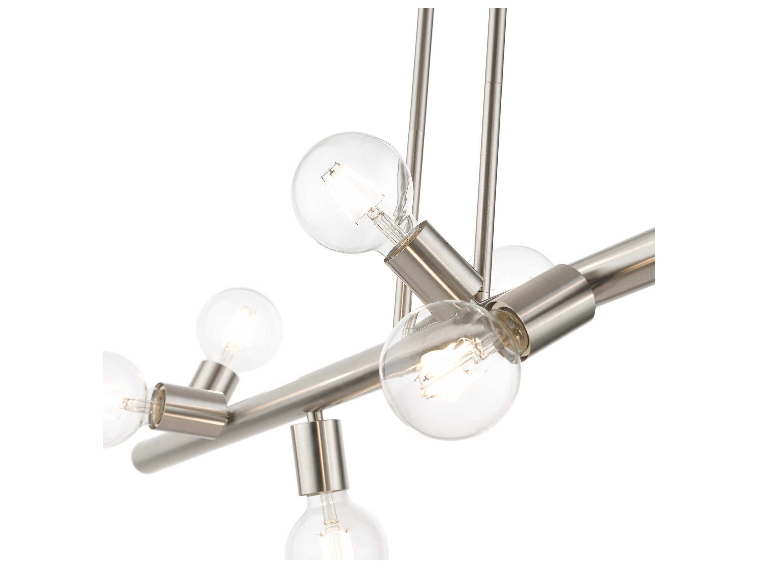 Livex Lighting Bannister 8-Light Brushed Nickel Linear Island Pendant ... pertaining to Understanding the Appeal of Modern Chandelier Design