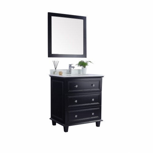 Luna - 30 - Espresso Cabinet + Pure White Phoenix Stone Countertop, 1 ... for Luna, 30" Espresso Cabinet
