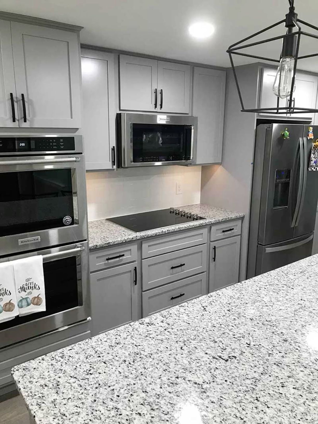Luna Pearl Granite With Gray Cabinets | Grey Kitchens, Kitchen Remodel ... pertaining to Design Insights from Luna's 30 inch Maple Gray Cabinet Collection