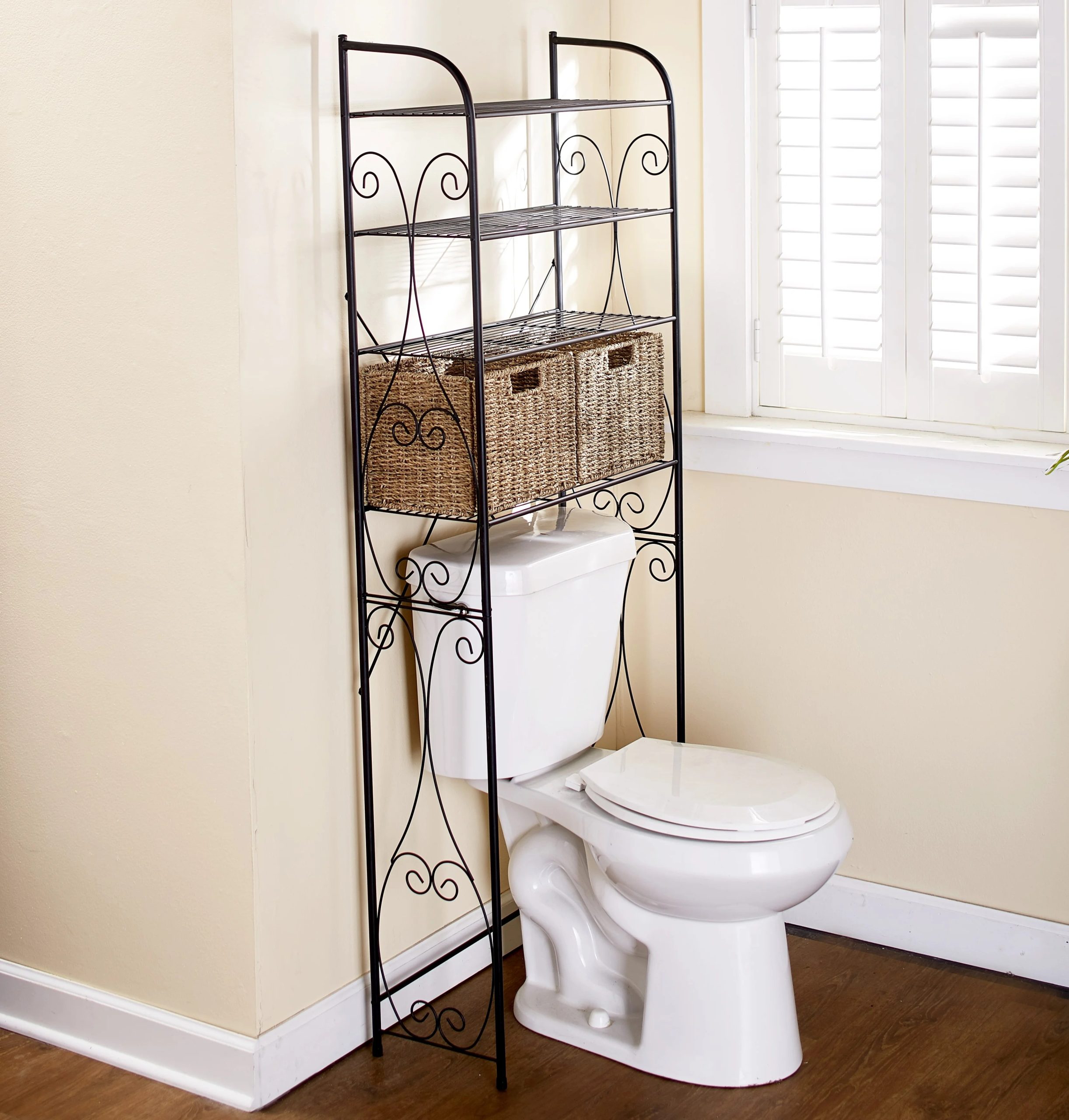 Maximizing Your Bathroom Space: The Over The Toilet Rack - Storage Designs with Bathroom organization hack one shelf above toilet tank white plastic rattan