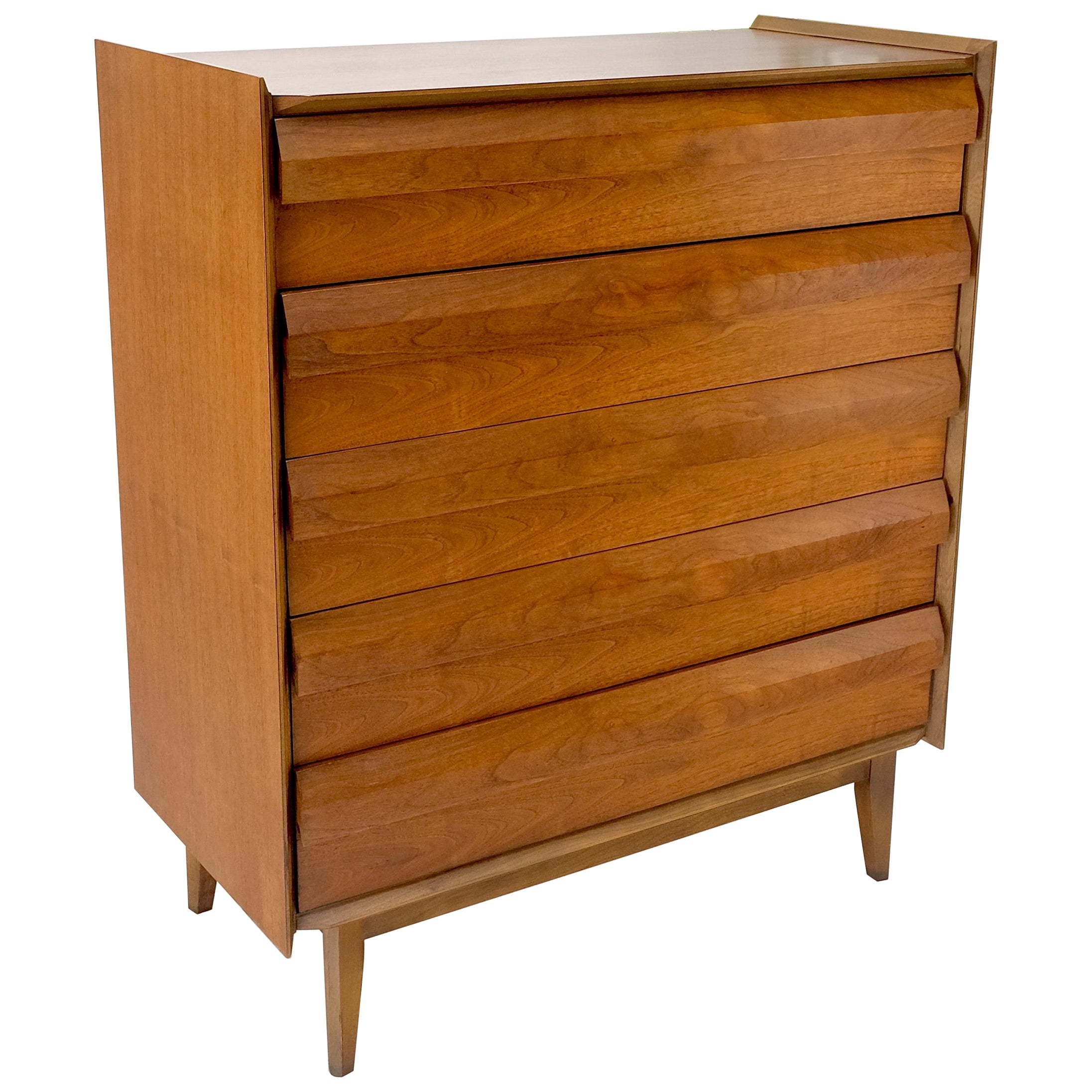 Mid-Century Modern Walnut Three-Drawer Bachelor Hall Chest Chest Of ... pertaining to How to Identify Authentic Mid-Century Modern Furniture with Walnut Finish