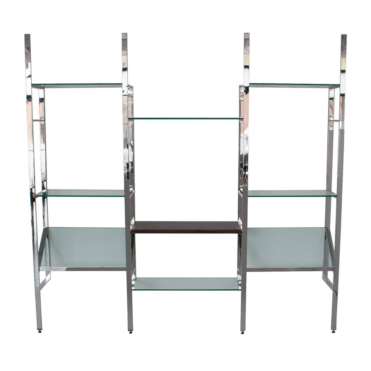 Milo Baughman Chrome And Glass Wall-Mounted Shelving System At 1Stdibs pertaining to The hidden benefits of incorporating glass wall storage into your home organization system
