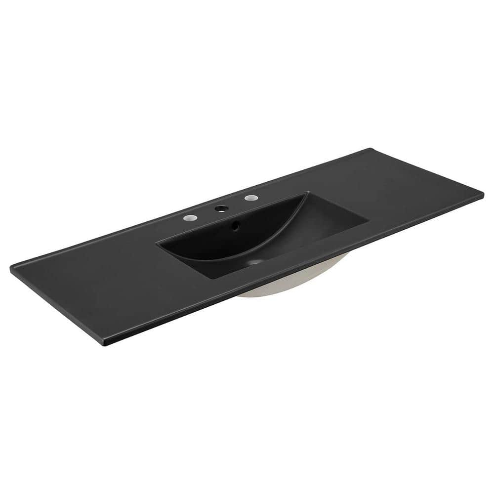 Modway Cayman 48 In. Single Basin Bathroom Sink In Black Eei-5072-Blk ... in Cayman 48 Single Basin Bathroom Sink