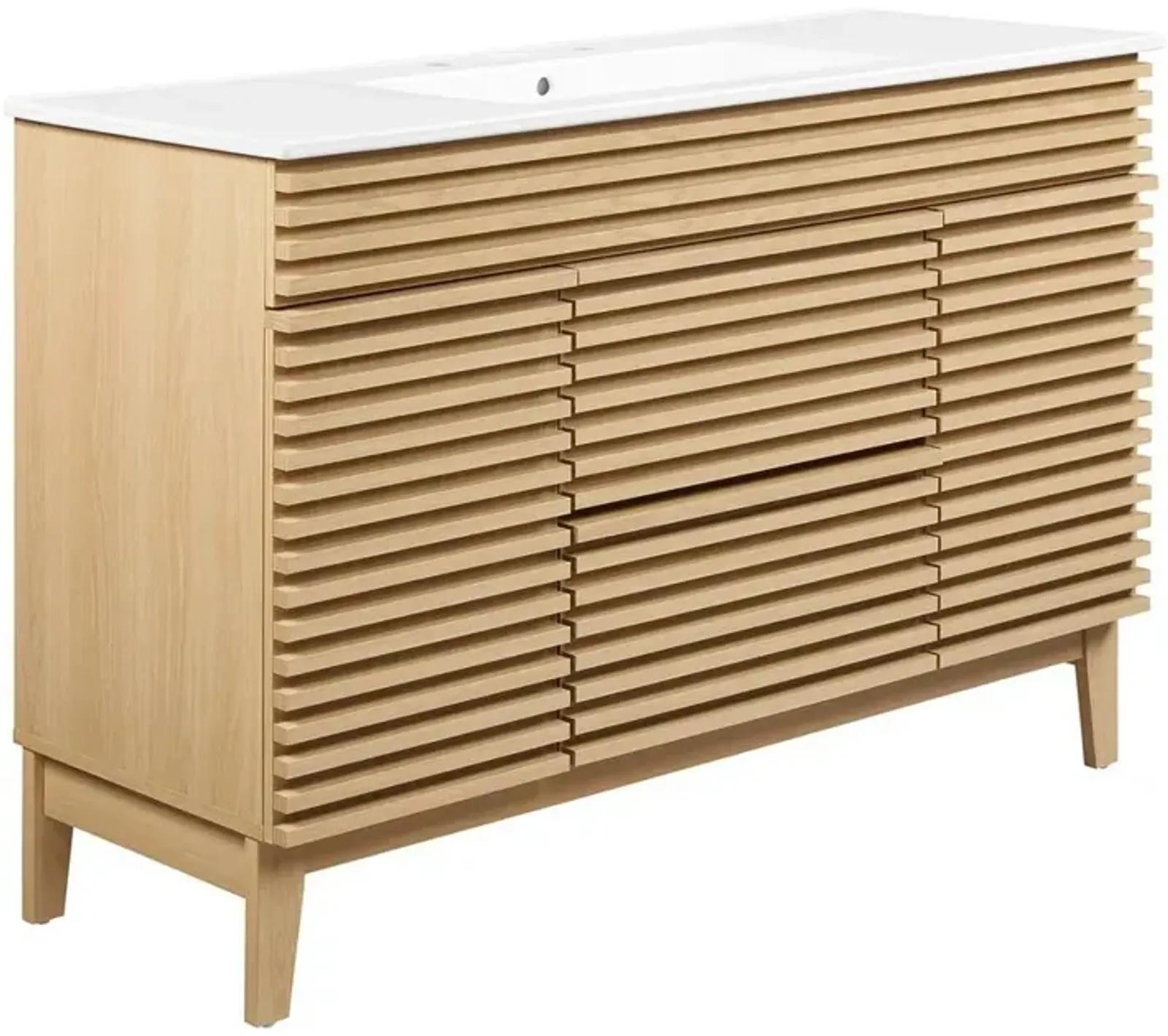 Modway Render 48 Single Sink Bathroom Vanity By Mathis Home | Furniture.com with regard to Cayman 48 Single Basin Bathroom Sink