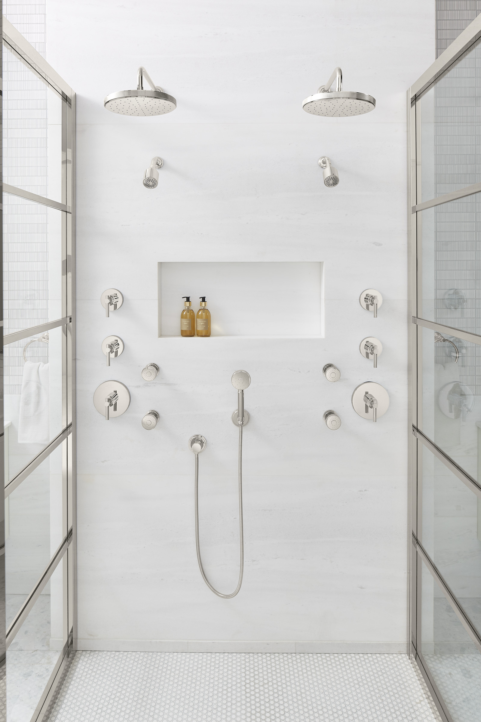 Multiple Shower Heads in Designing with 13x20 Shower TruNiche for Modern Bathrooms