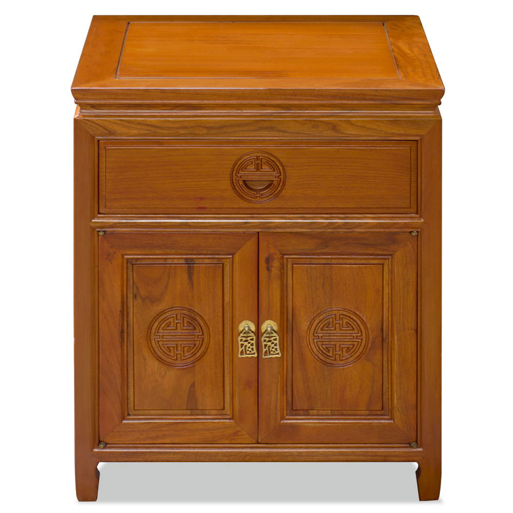 Natural Finish Rosewood Longevity Cabinet with regard to Natural Finish Rosewood Longevity Design Half Moon Chinese Vanity Cabinet