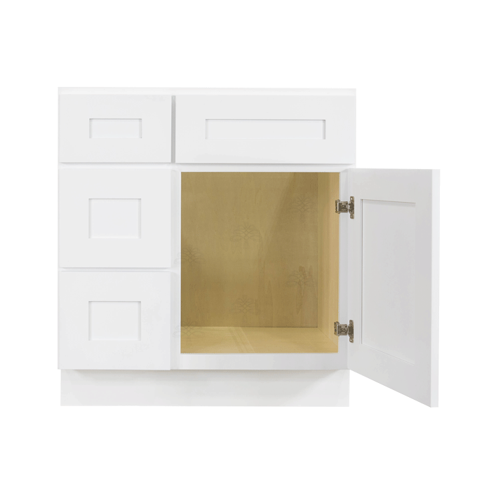 Newport Shaker Vanity Sink Base Cabinet With Drawer Left W30" H33" D21 ... intended for Maximizing Bathroom Space with Newport Vanity Sink Base Cabinets