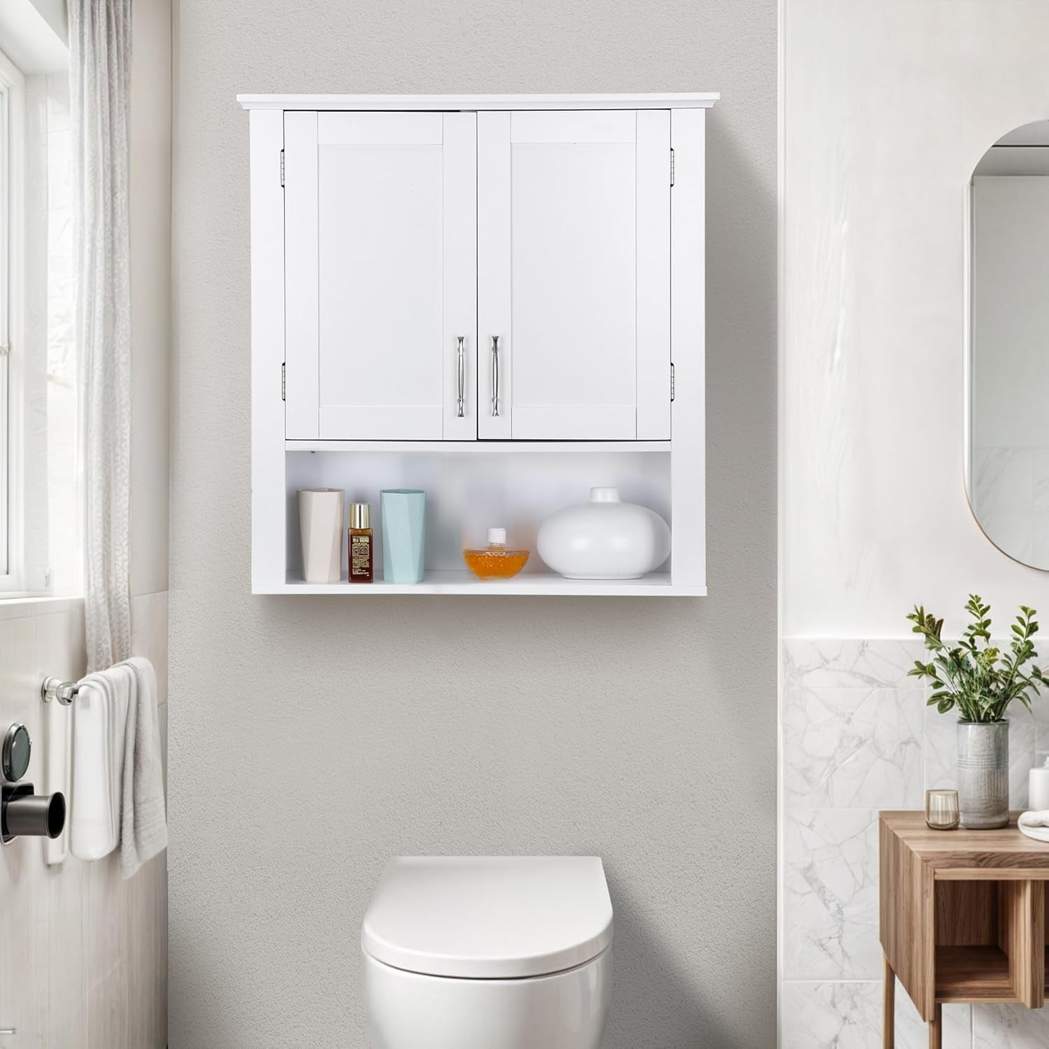 Novacraft Bathroom Wall Cabinet Over The Toilet, Wall Mount Storage ... regarding Avery Over-The-Toilet Wall-Mounted Storage Cabinet