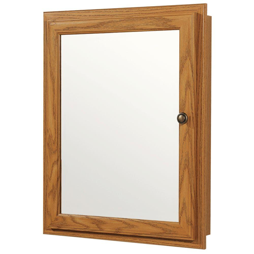 Oak Framed Medicine Cabinets for Magna Medicine Cabinet-Light Oak/White