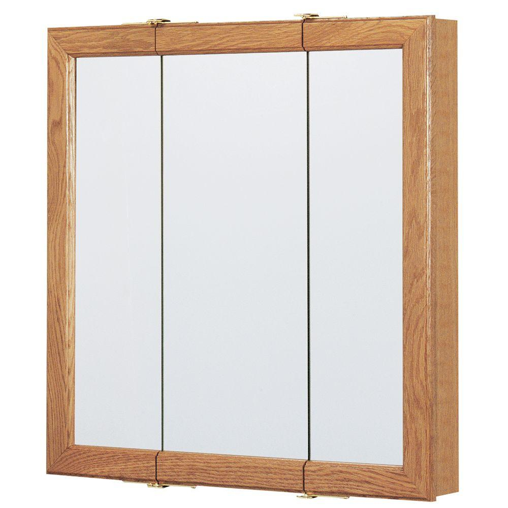 Oak Framed Medicine Cabinets intended for Magna Medicine Cabinet-Light Oak/White