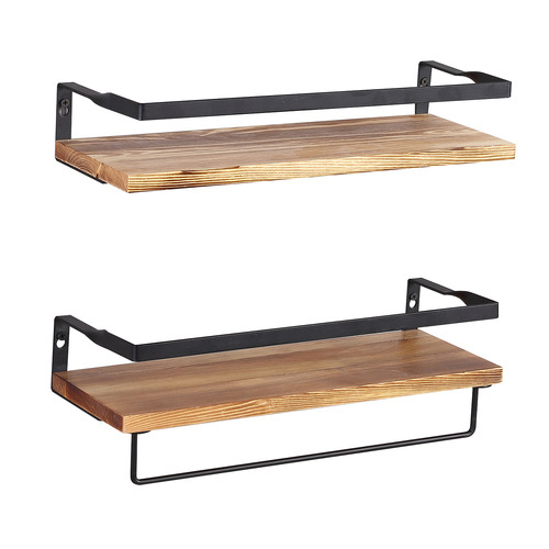 Oakleigh Home 2 Piece Wood & Metal Floating Shelves Set | Temple & Webster intended for How to choose the right floating shelf for your living space