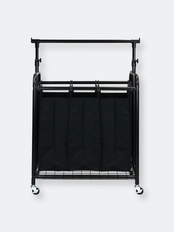 Oceanstar Oceanstar 3-Bag Rolling Laundry Sorter With Adjustable ... pertaining to A Deep Dive into the Oceanstar 2-Bag Rolling Laundry Sorter Bronze Features