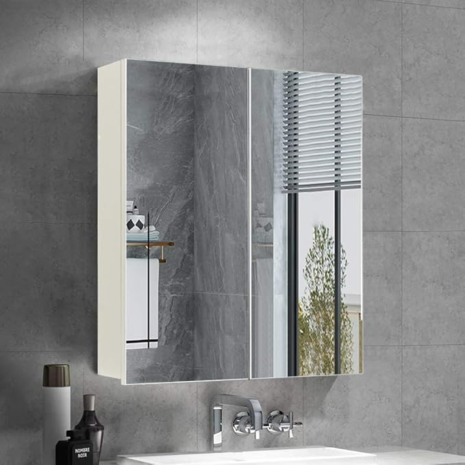 Ofcasa 2 Doors Bathroom Mirror Cabinet Wall Mounted Bathroom Storage ... intended for Understanding the Healing Power of Tara Bath Mirror Cabinet Practices
