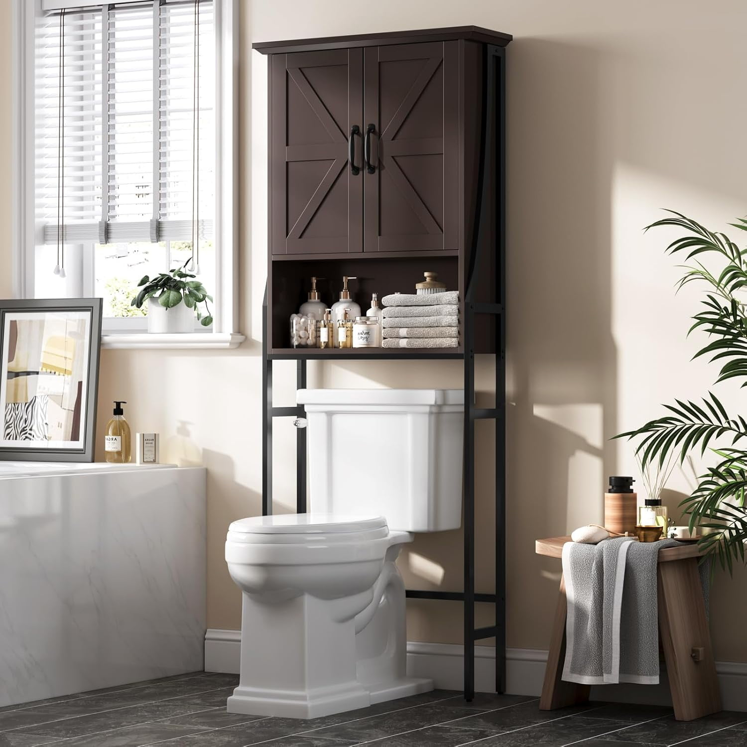 Over The Toilet Rack For Bathroom, Over The Toilet Storage Cabinet ... regarding How to Choose the Right Over Toilet Organizer for Your Bathroom Layout