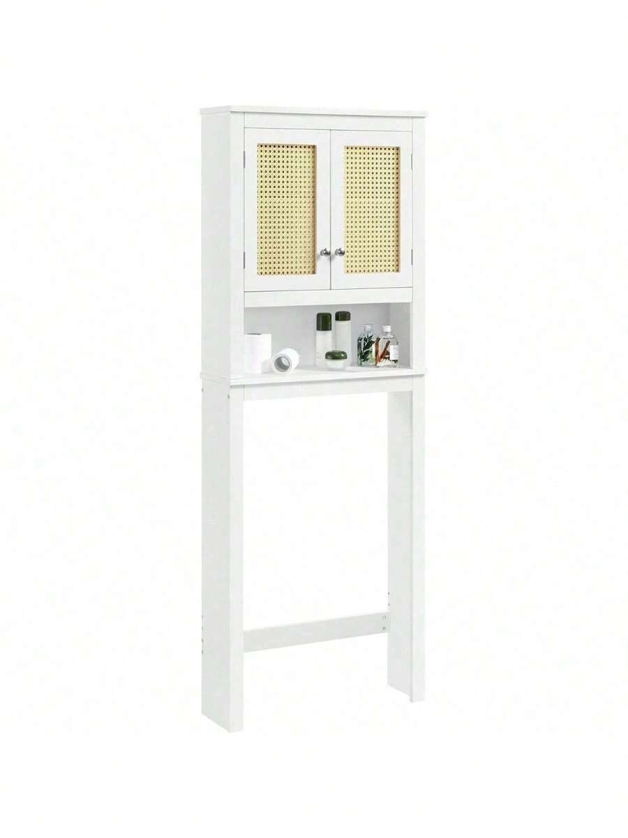 Over The Toilet Storage Cabinet, Bathroom Over The Toilet Cabinet With ... with regard to Bathroom organization hack one shelf above toilet tank white plastic rattan